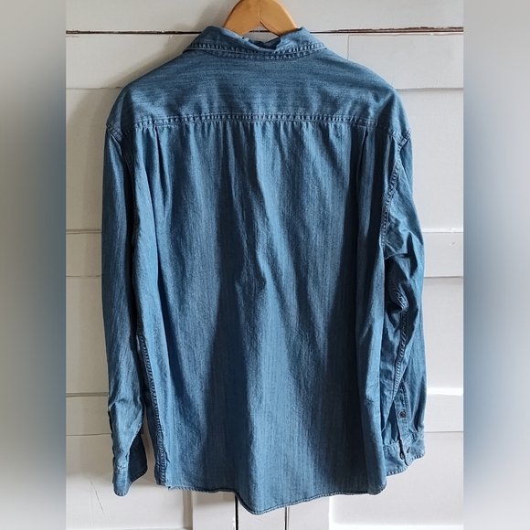 Port Authority Men's Blue Denim Button-Up Shirt | 100% Cotton | XL - Picture 2 of 7